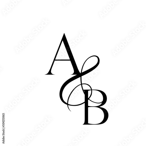 ba, ab, monogram logo. Calligraphic signature icon. Wedding Logo Monogram. modern monogram symbol. Couples logo for wedding