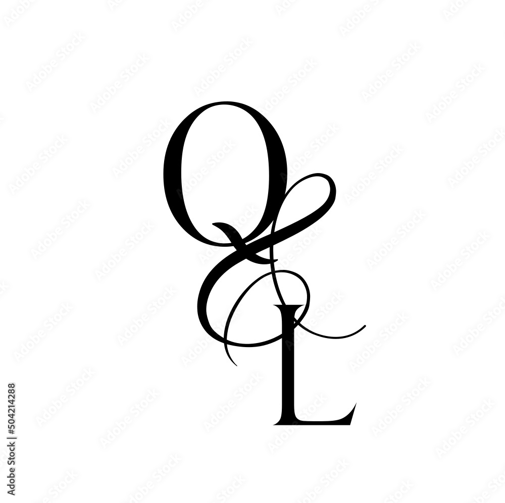 lq, ql, monogram logo. Calligraphic signature icon. Wedding Logo Monogram. modern monogram symbol. Couples logo for wedding lq, ql, monogram logo. Calligraphic signature icon. Wedding Logo Monogram. modern monogram symbol. Couples logo for wedding