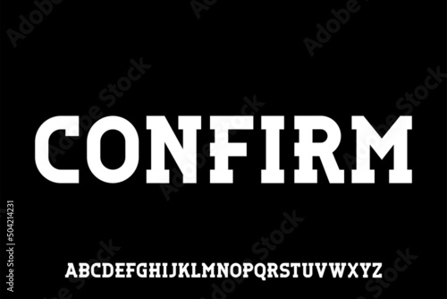 Bold slab serif alphabets display font vector