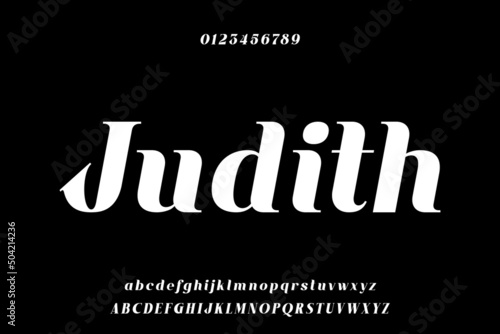 Elegant luxury bold italic alphabets font vector