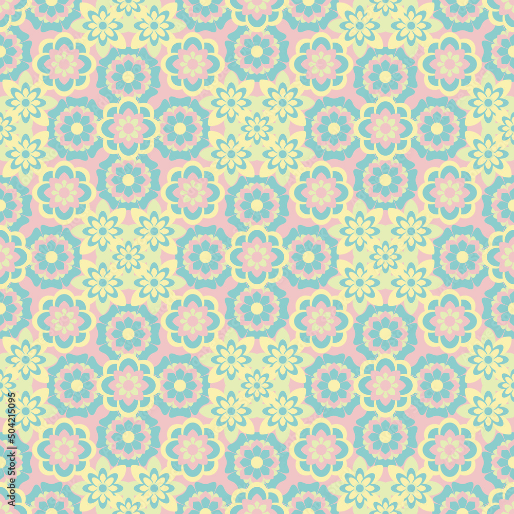 Fototapeta premium Abstract seamless flower pattern. Repeat pattern.