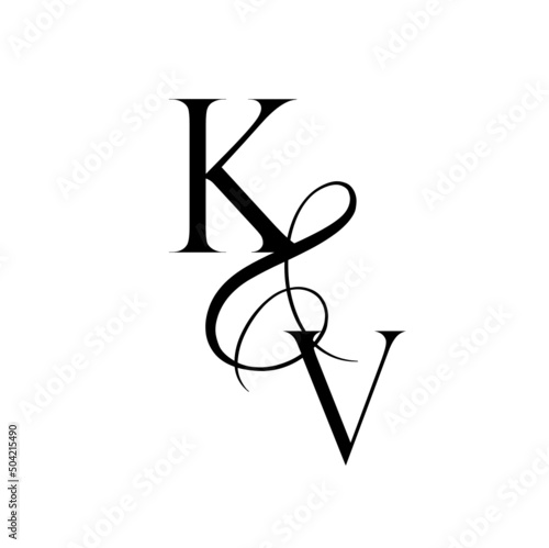 vk, kv, monogram logo. Calligraphic signature icon. Wedding Logo Monogram. modern monogram symbol. Couples logo for wedding photo