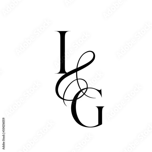 gi, ig, monogram logo. Calligraphic signature icon. Wedding Logo Monogram. modern monogram symbol. Couples logo for wedding