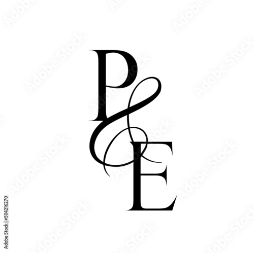 ep, pe, monogram logo. Calligraphic signature icon. Wedding Logo Monogram. modern monogram symbol. Couples logo for wedding
