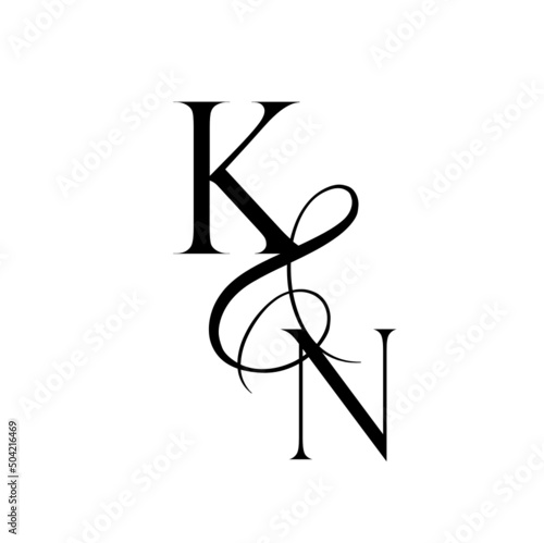 nk, kv, monogram logo. Calligraphic signature icon. Wedding Logo Monogram. modern monogram symbol. Couples logo for wedding