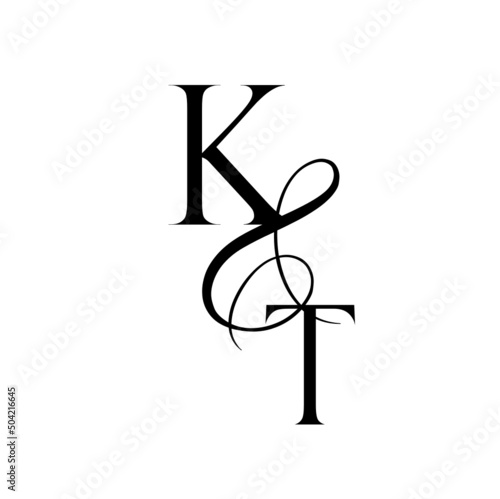 tk  kt  monogram logo. Calligraphic signature icon. Wedding Logo Monogram. modern monogram symbol. Couples logo for wedding