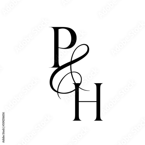 hp, ph, monogram logo. Calligraphic signature icon. Wedding Logo Monogram. modern monogram symbol. Couples logo for wedding