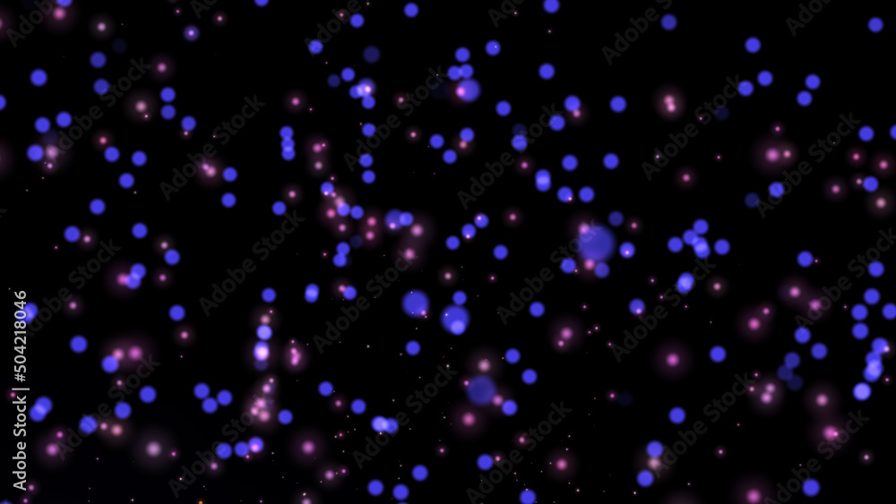 Abstract multi-colored particles similar to balls take off in space in a chaotic wave. 3d and 4K. Galaxy. Isolated black background. Abstract multi-colored particles similar to balls take off in space in a chaotic wave. 3d and 4K. Galaxy. Isolated black background.