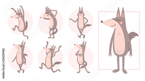 Wolf Cartoon Set