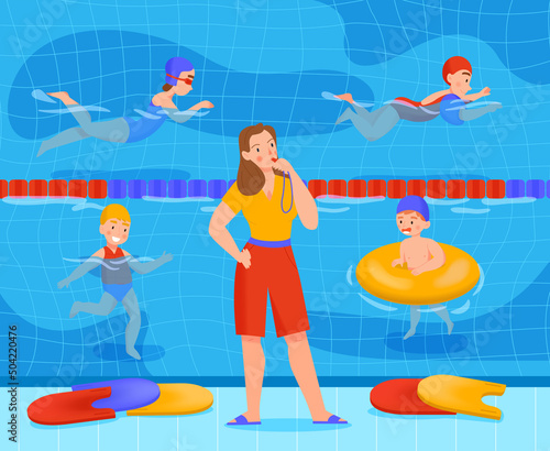 Kids Swimming Pool Class Composition