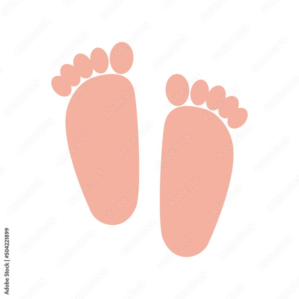 flat feet. human foot. vector