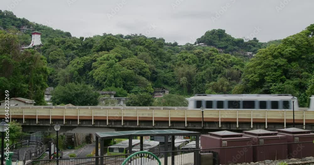 Metro train passing though Linguang station n Taiwan Metro train passing though Linguang station n Taiwan