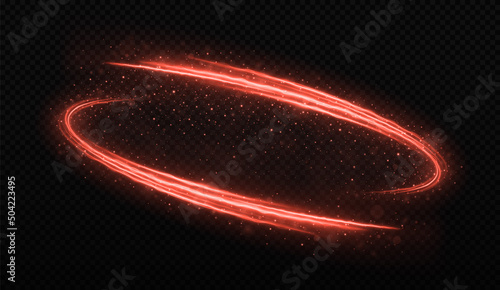 Space wave with light effect. Sparkling stardust. Glitter bright trail, glowing waves twinkle in transparent background.