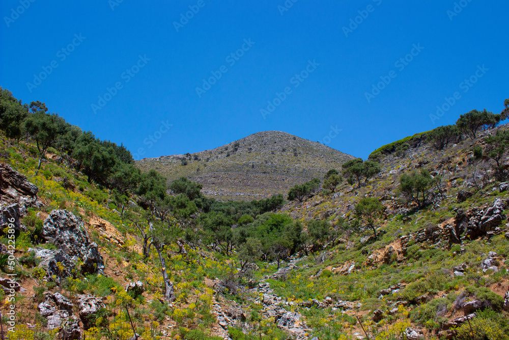 The beautiful hills on the island of Crete (Greece)