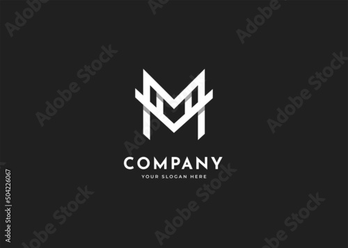 M letter logo design monogram concept