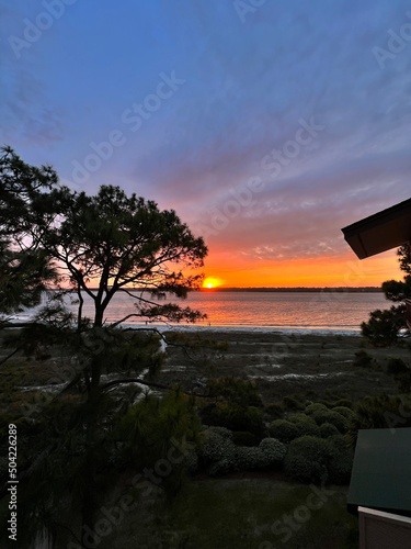 sunset over the sea