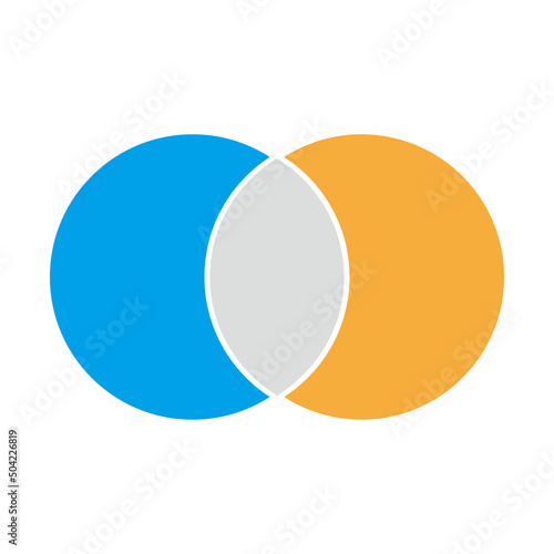 Vector math diagram venn, negative space, modern icon color