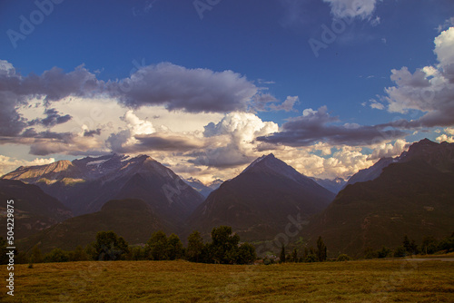 Summer sunset in the mountains of Valle d'Aosta