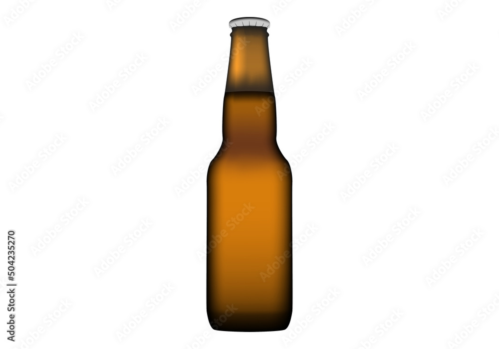 Botella de cerveza sobre fondo blanco Botella de cerveza sobre fondo blanco