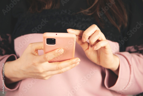 woman hand smart phone