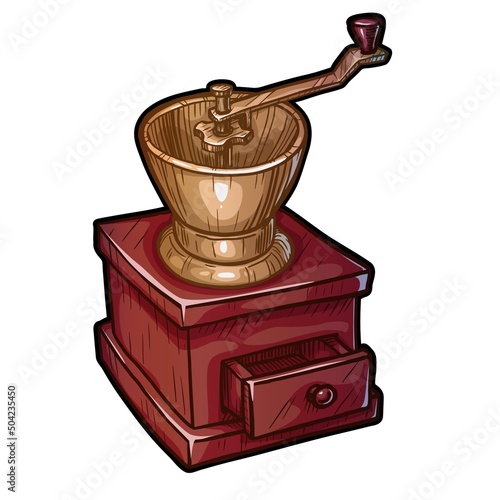 Coffee grinder vector illustration isolated on white background