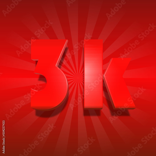 3k followers or 3k subscribers celebration social media banner