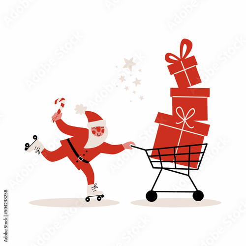 Christmas shopping concept. Vector illustration