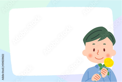父の日イラストフレーム背景　文字なし