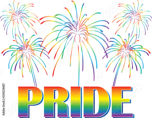 PRIDE Rainbow fireworks Background