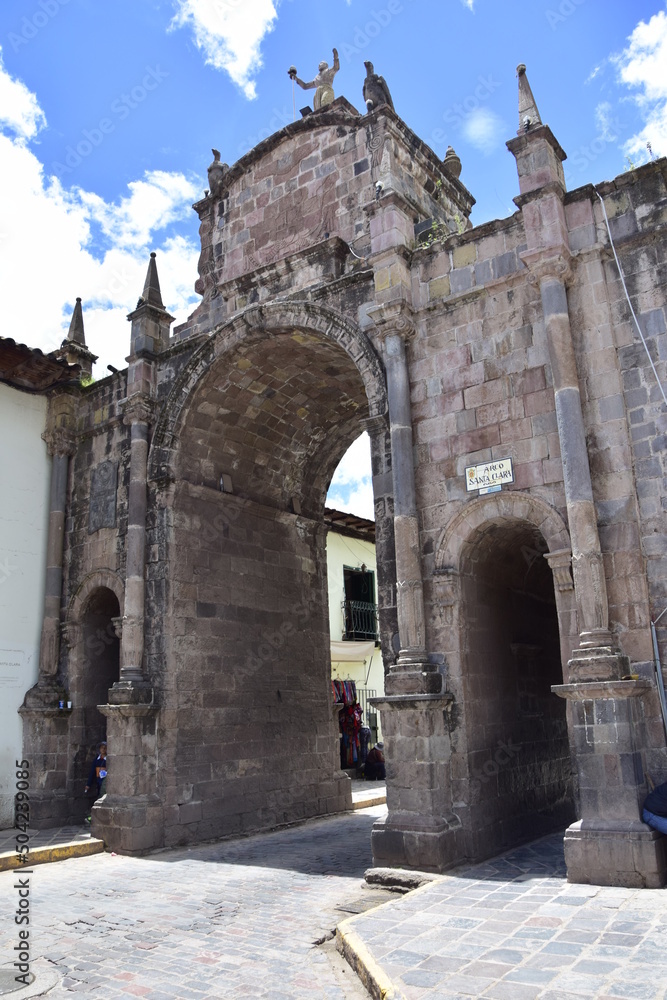 On the street of the old city of Cusco, Peru