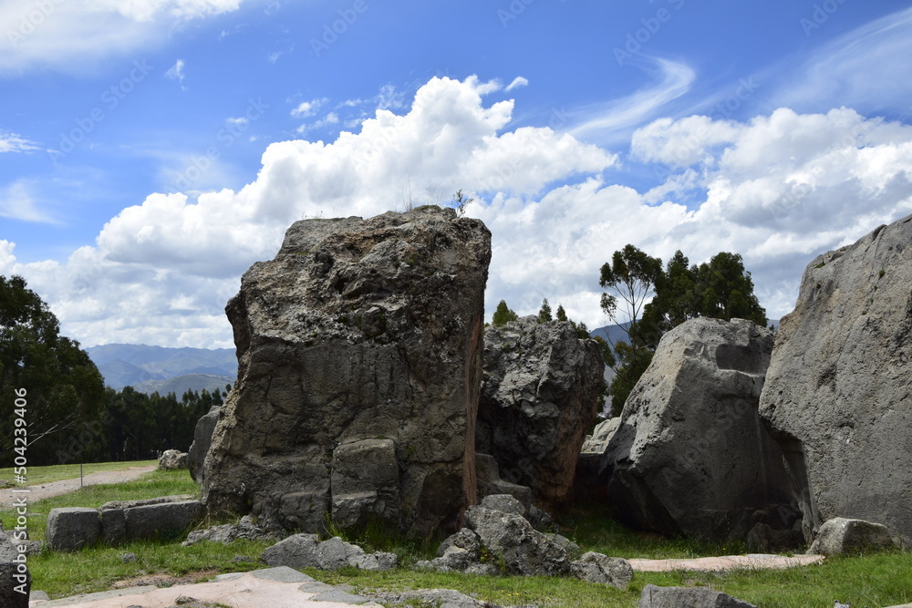 Peru, Qenko, located at Archaeological Park of Saqsaywaman. This archeological site Inca ruins is made up of limestone.