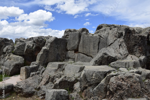 Peru, Qenko, located at Archaeological Park of Saqsaywaman. This archeological site Inca ruins is made up of limestone.
