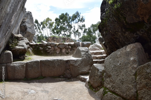Peru, Qenko, located at Archaeological Park of Saqsaywaman. This archeological site Inca ruins is made up of limestone.