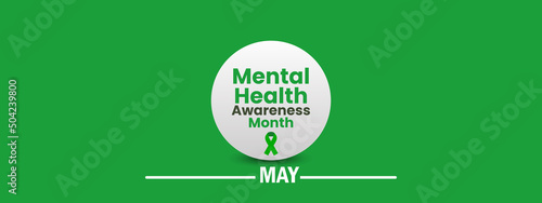 Banner vector illustration Mental Health Awareness Month