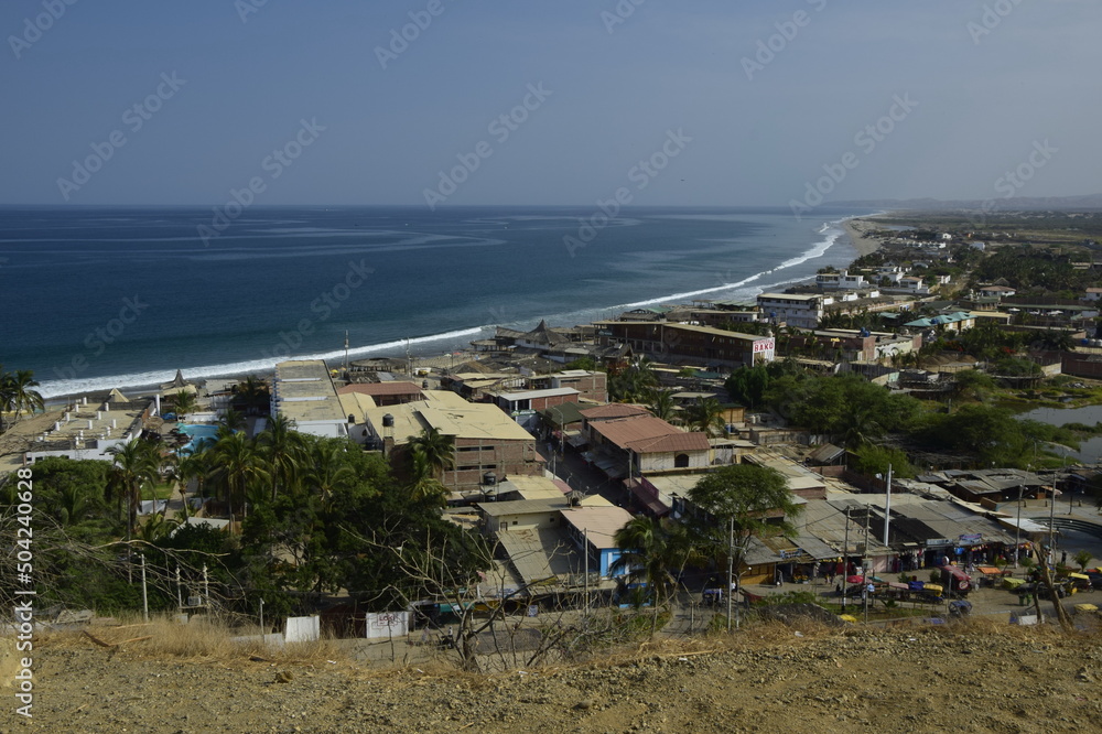 Fototapeta premium View of Mancora from a high hill. Peru