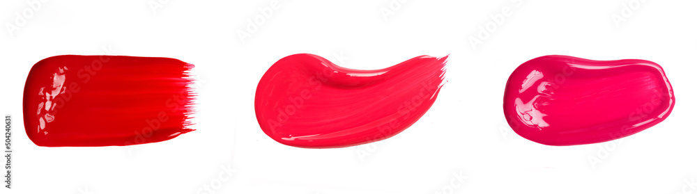 Smudged red lipstick isolated on white background Smudged red lipstick isolated on white background
