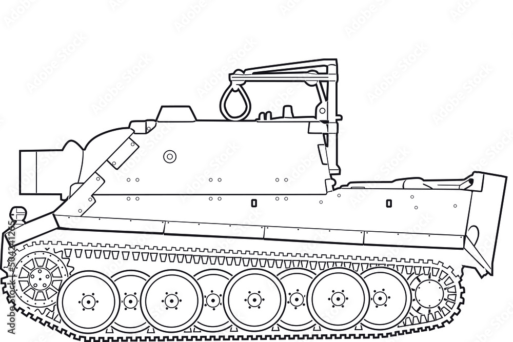 Vector image of the German Sturmtiger heavy assault gun based on the Pz-VI Tiger tank