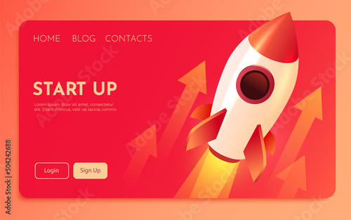 Launching startup, new business concept, rocket launch.