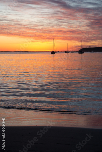 Sunset at half moon bay pillar point harbor beach