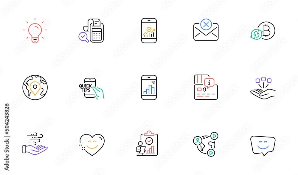 Graph phone, Inspect and Consolidation line icons for website, printing. Collection of Video conference, Refresh bitcoin, Education icons. Smile face, Pin, Bill accounting web elements. Vector Graph phone, Inspect and Consolidation line icons for website, printing. Collection of Video conference, Refresh bitcoin, Education icons. Smile face, Pin, Bill accounting web elements. Vector