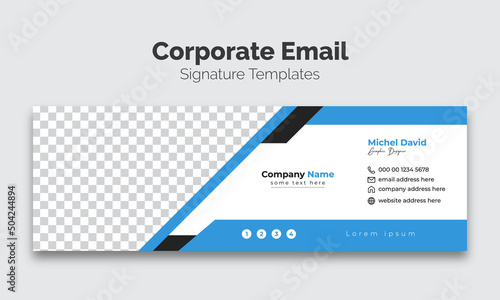 Corporate Modern Email Signature Design template. Email signature template design. business e signature vector design.