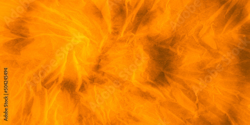 Fire Brushes Print. Gold Pattern Tie Dye. Ochre