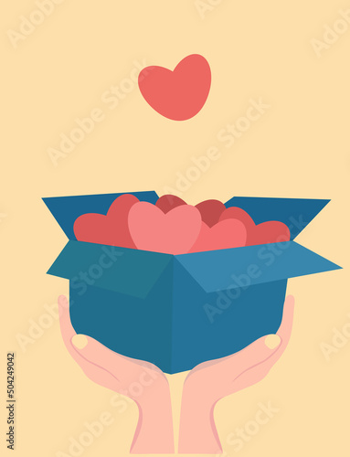 Charity and financial support concept. Flat cartoon vector illustration isolated. Call for donations and volunteering.