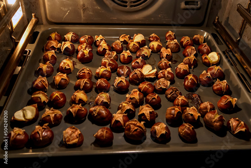 cooking chestnuts in the oven