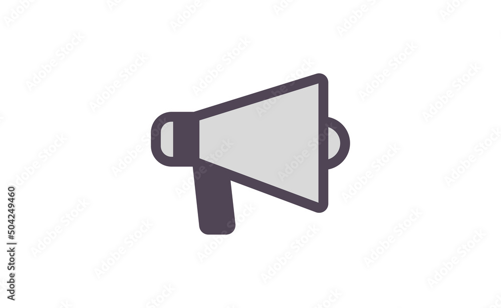 Megaphone vector icon. Promo announcement. Offer symbol. Bullhorn pictogram. Megaphone vector icon. Promo announcement. Offer symbol. Bullhorn pictogram.