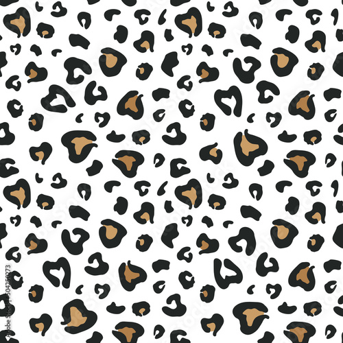 Spots on a white background. Leopard skin. Seamless pattern for any use.