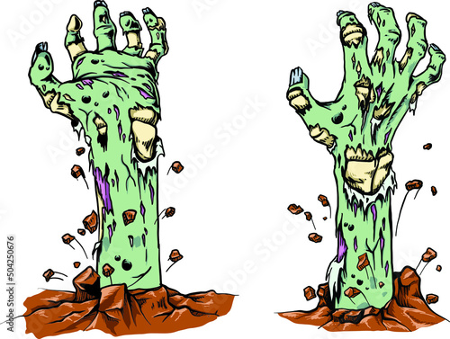 two sides zombie hands 