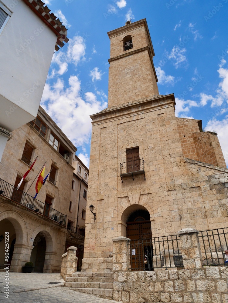 Church of San Andres, Iglesia de San Andres, in Alcala del Jucar, province of Albacete, Spain.