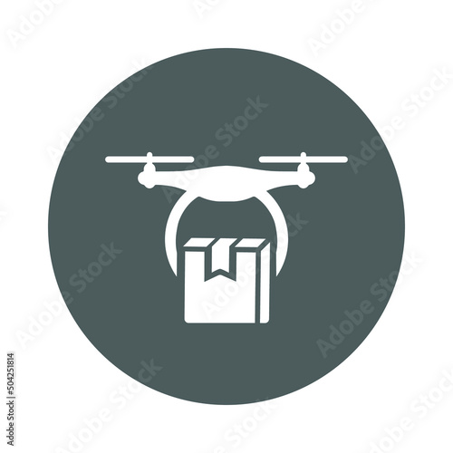 Delivery, drone, shipping icon. Gray vector sketch.