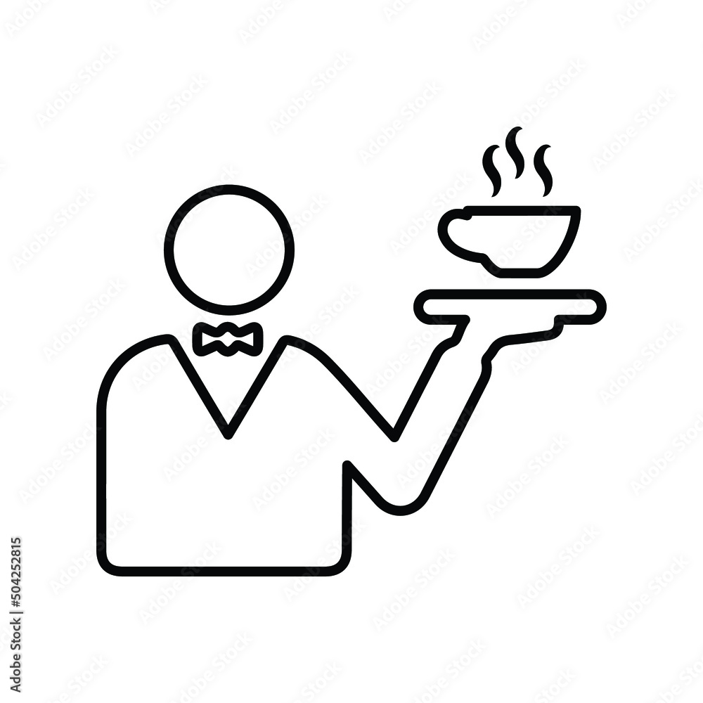 Restaurant, thermo, flask, tea line icon. Outline vector. Restaurant, thermo, flask, tea line icon. Outline vector.